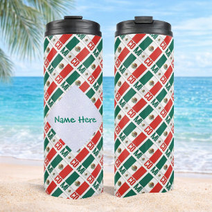 Personalised Mexico Tiled Travel Thermal Tumbler