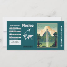 Personalised Mexico Travel Boarding Pass Card
