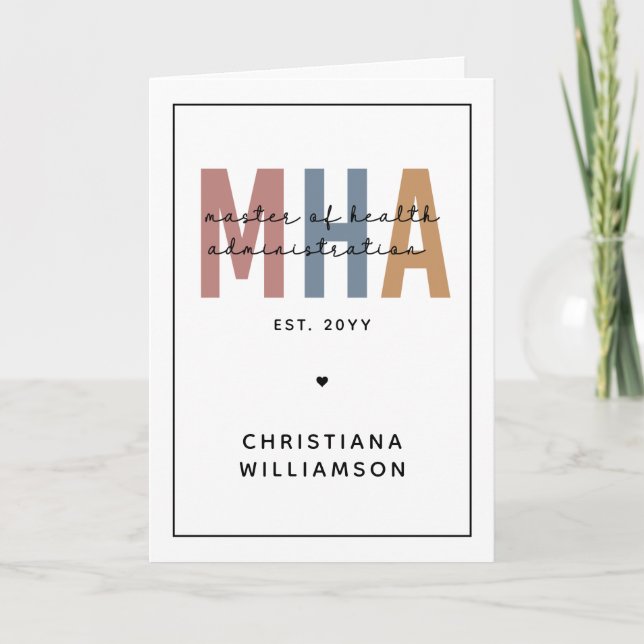 Personalised MHA Master of Health Administration Card (Front)