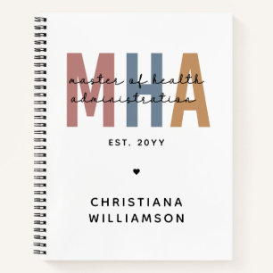 Personalised MHA Master of Health Administration Notebook