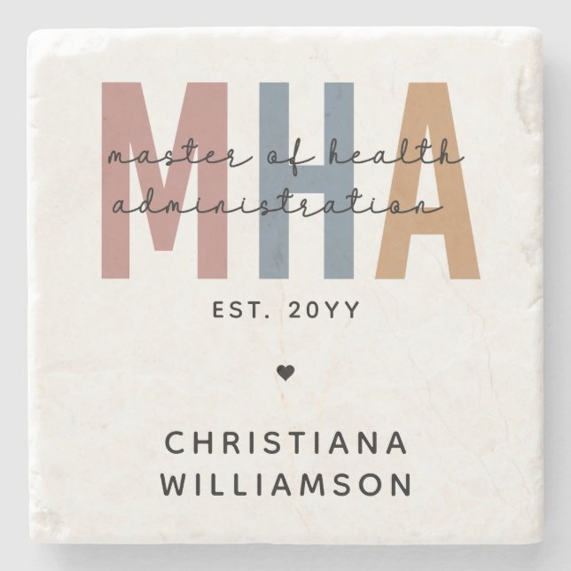Personalised MHA Master of Health Administration Stone Coaster (Front)