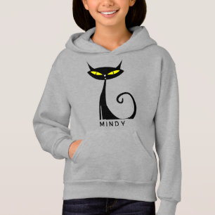 Personalised Mid Century Modern Atomic Black Cat