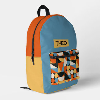 Personalised Mid Century Modern Kids Custom Name Printed Backpack