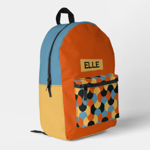 Personalised Mid Century Modern Kids Custom Name Printed Backpack