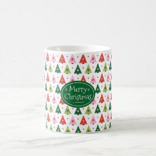 Personalised Mid Century Retro Christmas Tree Coffee Mug