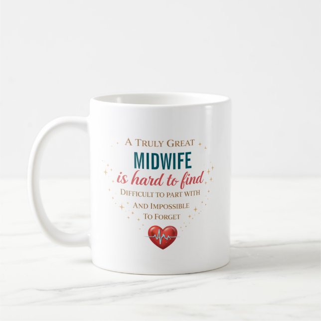 Personalised Midwife Appreciation Quote Coffee Mug (Left)