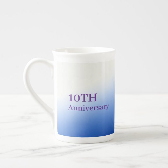 Personalised Milestone Anniversary Floral Gift Bone China Mug (Left)