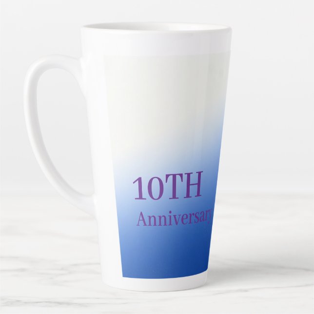 Personalised Milestone Anniversary Floral Gift Latte Mug (Left)