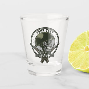 Personalised Military Camo Soldier Skull and Guns Shot Glass