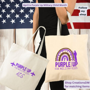 Personalised Military - Purple Up Military Child Tote Bag