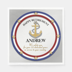 Personalised Military Retirement Party Napkin