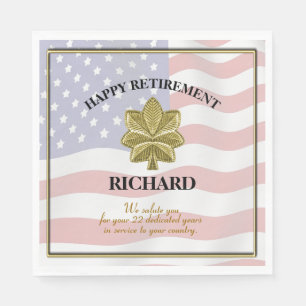 Personalised Military Retirement Party Napkin