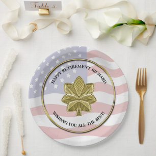 Personalised Military Retirement Party Paper Plate