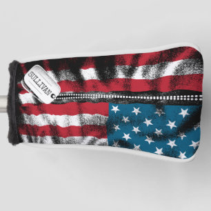 Personalised Military Soldier Dog Tags USA Flag  Golf Head Cover