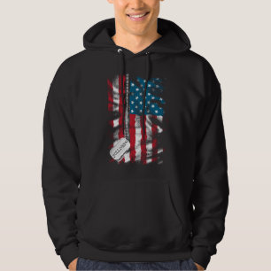 Personalised Military Soldier Dog Tags USA Flag Hoodie