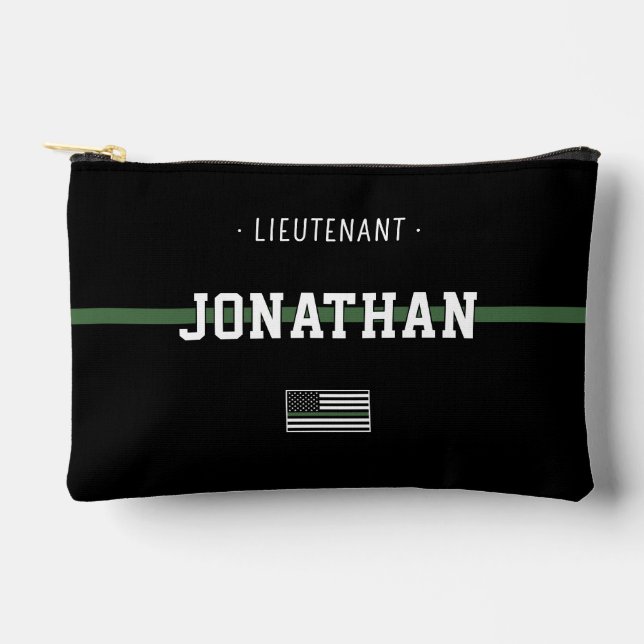 Personalised Military Thin Green Line Army Soldier Accessory Pouch (Front)