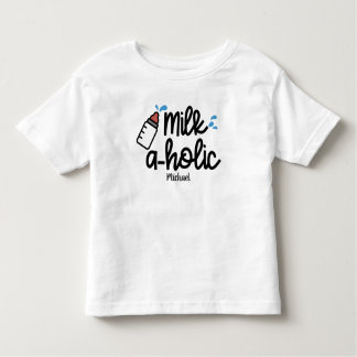Personalised Milk aholic Funny Toddler T-Shirt