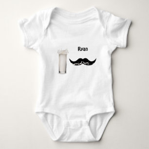 Personalised Milk Moustache Baby Bodysuit