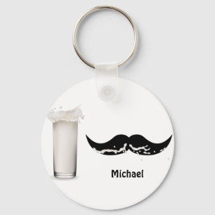 Personalised Milk Moustache Key Ring