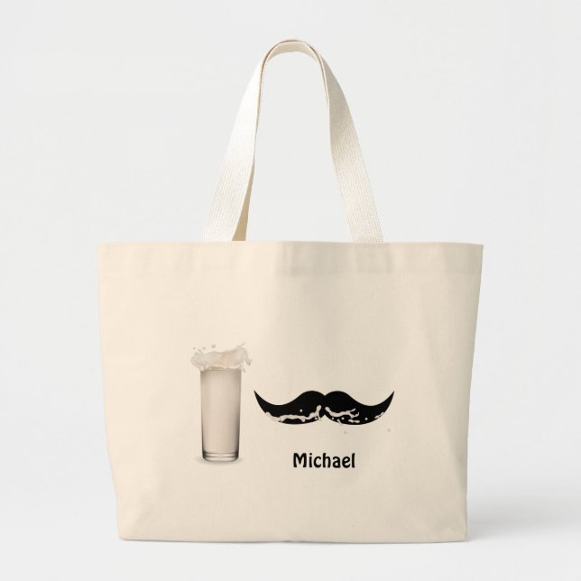 Personalised Milk Moustache Large Tote Bag (Front)