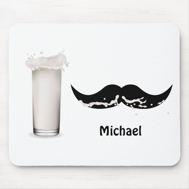Personalised Milk Moustache Mouse Pad (Front)