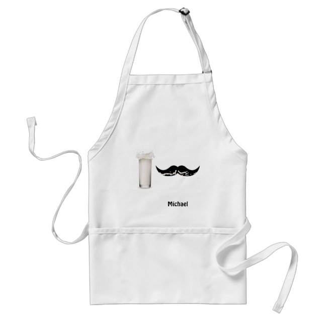Personalised Milk Moustache Standard Apron (Front)