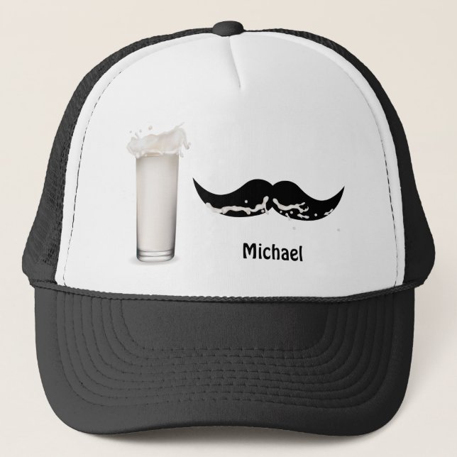 Personalised Milk Moustache Trucker Hat (Front)
