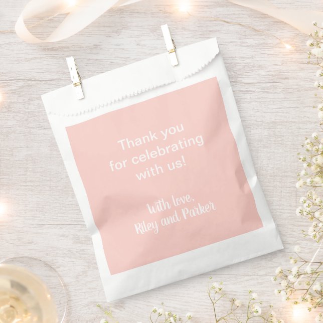 Personalised Millennial Pink Favour Bag (Clipped)