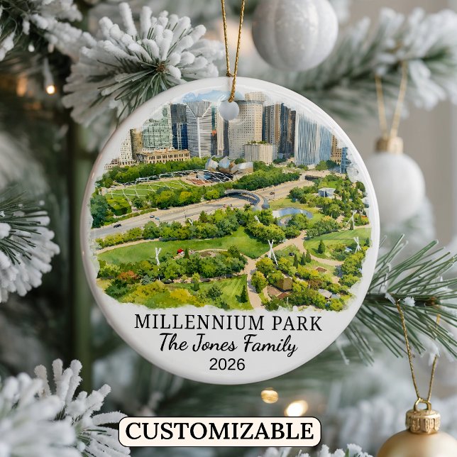 Personalised Millennium Park, Custom Illinois Ceramic Ornament (Creator Uploaded)