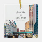 Personalised Milwaukee Skyline Ceramic Ornament