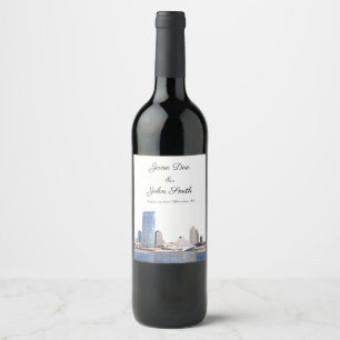 Personalised Milwaukee Skyline Wine Label