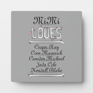 Personalised Mimi Loves Her Grands Plaque