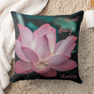 Personalised Mind Body Spirit Lotus Flower Pillow