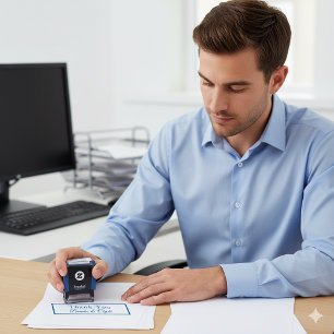 Personalised Mini 1.4x0.4 Thank You Self-inking Stamp