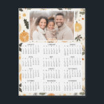 Personalised Mini 2025 Calendar | Family Photo<br><div class="desc">A cute little 2025 mini calendar to stick on your frig! Add your family photo and edit the text to put a holiday greeting in the personalise area. Background is dried citrus orange slices,  pine cones and pine branches in orange,  green and off white.</div>