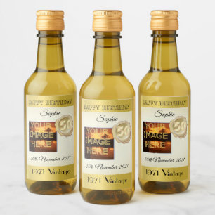 Personalised Mini 50th Birthday Wine Bottle Labels