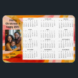 Personalised Mini Calendar | Family Photo Magnet<br><div class="desc">A cute little mini calendar to stick on your frig! Add your family photo and edit the text to put a holiday greeting in the personalise area. Pretty warm colours in the background,  pink,  coral and red tones.</div>
