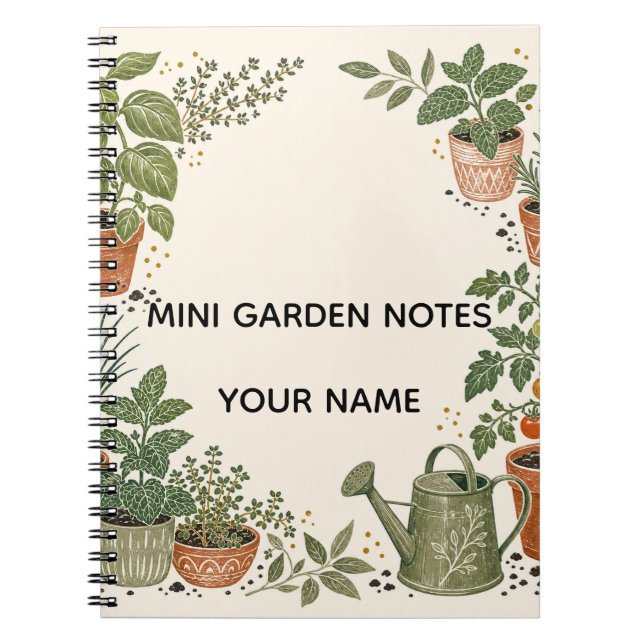 Personalised Mini Garden Notes Notebook (Front)