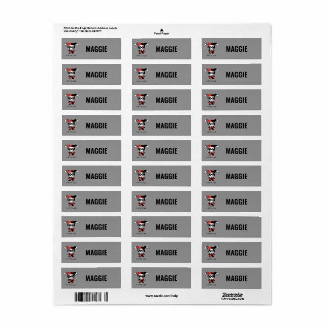 Personalised Mini Harley Quinn Girls Return Address Label (Full Sheet)