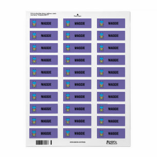 Personalised Mini Justice League Batgirl Return Address Label