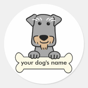 Personalised Miniature Schnauzer Classic Round Sticker