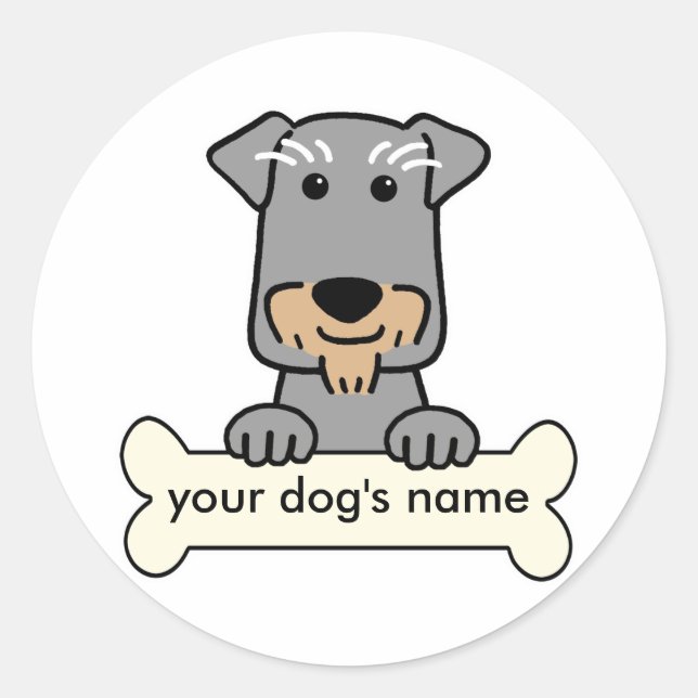 Personalised Miniature Schnauzer Classic Round Sticker (Front)
