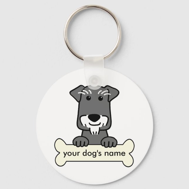 Personalised Miniature Schnauzer Key Ring (Front)