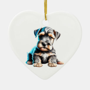 Personalised Miniature Schnauzer Puppy Ceramic Ornament
