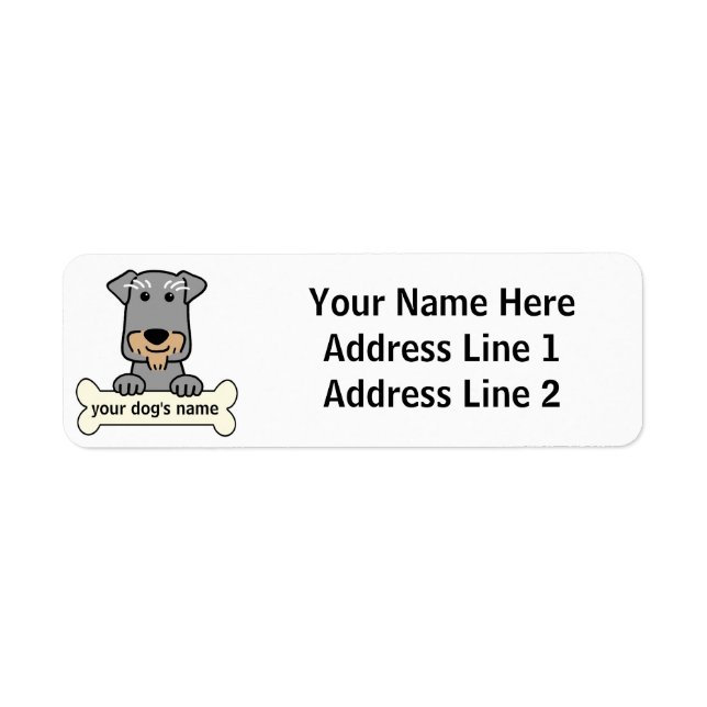 Personalised Miniature Schnauzer Return Address Label (Front)