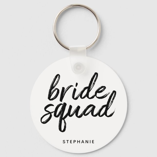 Personalised Minimal Bride Squad Key Ring (Front)