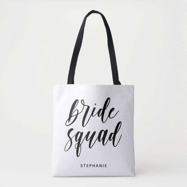 Personalised Minimal Bride Squad Tote Bag (Front)