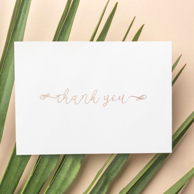 Personalised Minimal Modern Script White Thank You Foil Holiday Card (Creator Uploaded)