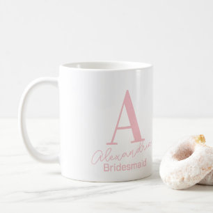 Personalised Minimal Monogram Bridesmaid Coffee Mug