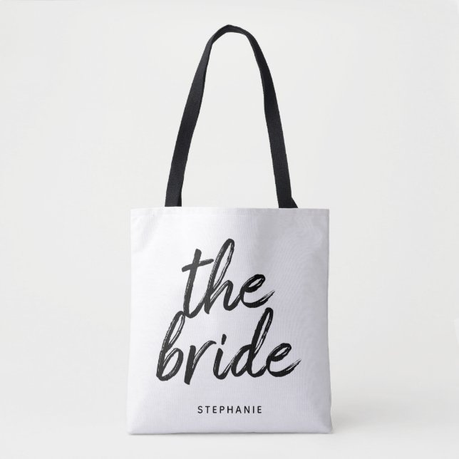 Personalised Minimal The Bride Tote Bag (Front)